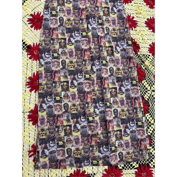 Vintage rare le chateau Y2k around the world faces maxi dress L - Picture 11 of 16